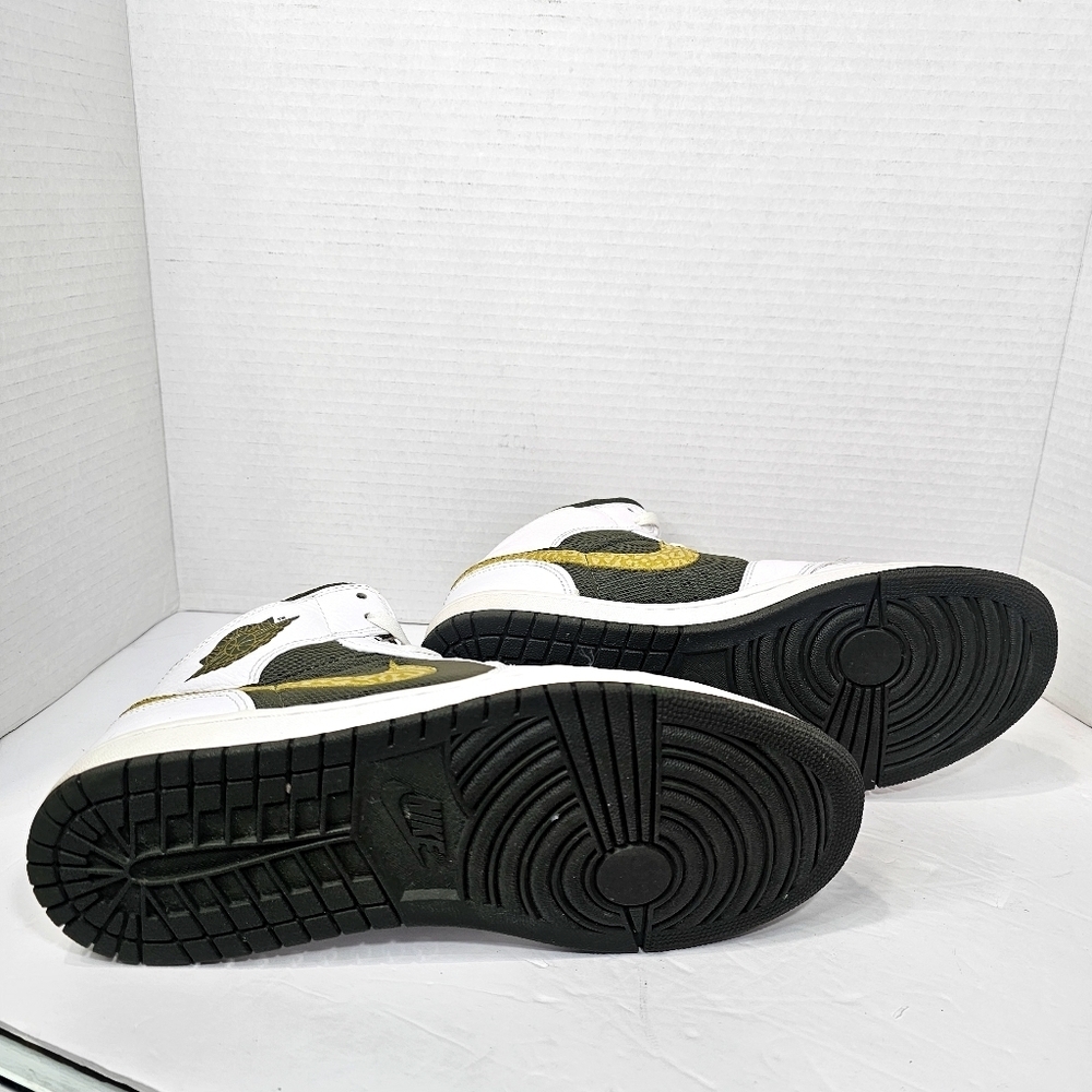 Jordan White and Black Sneakers with Gold Accents - Picture 3 of 13